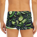 Fresh Green Fruit And Vegetables Print Men's Short Boxer Briefs