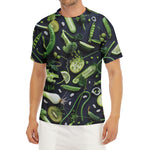 Fresh Green Fruit And Vegetables Print Men's Short Sleeve Rash Guard
