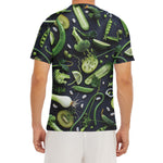 Fresh Green Fruit And Vegetables Print Men's Short Sleeve Rash Guard