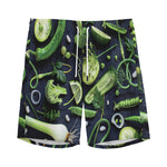 Fresh Green Fruit And Vegetables Print Men's Sports Shorts