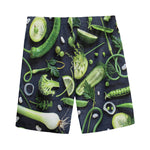 Fresh Green Fruit And Vegetables Print Men's Sports Shorts