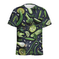 Fresh Green Fruit And Vegetables Print Men's Athletic T-Shirt