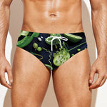 Fresh Green Fruit And Vegetables Print Men's Swim Briefs