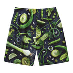 Fresh Green Fruit And Vegetables Print Men's Swim Trunks