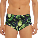 Fresh Green Fruit And Vegetables Print Men's Triangle Swim Briefs
