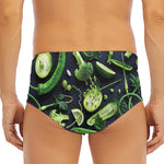 Fresh Green Fruit And Vegetables Print Men's Triangle Swim Briefs