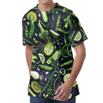 Fresh Green Fruit And Vegetables Print Men's Velvet T-Shirt