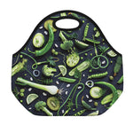Fresh Green Fruit And Vegetables Print Neoprene Lunch Bag