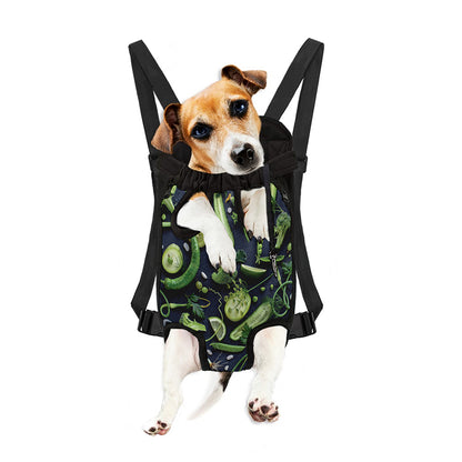 Fresh Green Fruit And Vegetables Print Pet Carrier Backpack