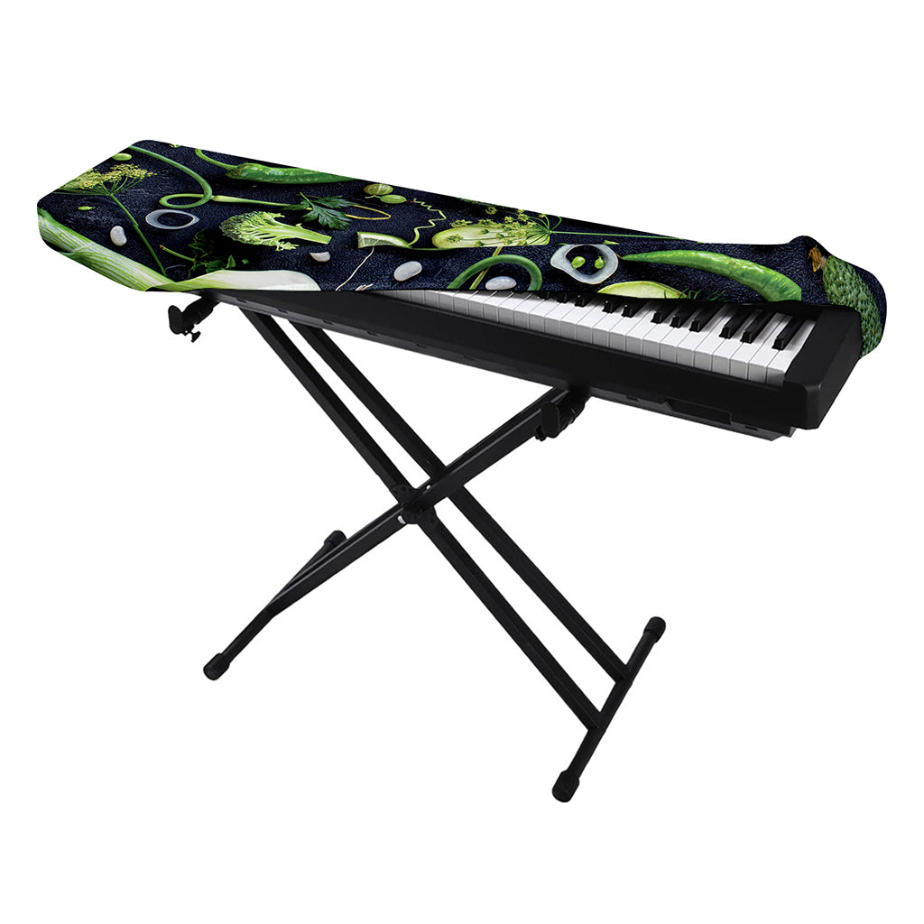 Fresh Green Fruit And Vegetables Print Piano Keyboard Cover