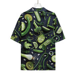 Fresh Green Fruit And Vegetables Print Rayon Hawaiian Shirt