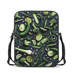 Fresh Green Fruit And Vegetables Print Rectangular Crossbody Bag