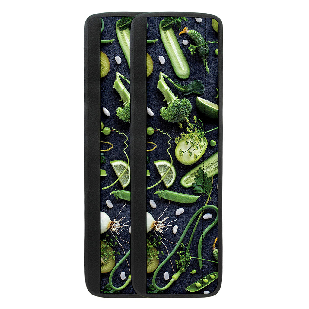 Fresh Green Fruit And Vegetables Print Refrigerator Handle Covers