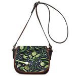 Fresh Green Fruit And Vegetables Print Saddle Bag