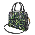 Fresh Green Fruit And Vegetables Print Shoulder Handbag