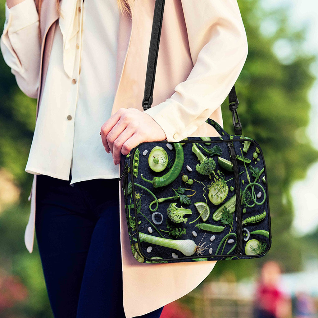 Fresh Green Fruit And Vegetables Print Shoulder Strap Bible Bag