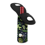 Fresh Green Fruit And Vegetables Print Single Neoprene Wine Tote