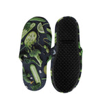 Fresh Green Fruit And Vegetables Print Slippers