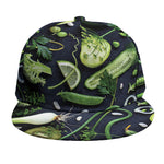 Fresh Green Fruit And Vegetables Print Snapback Cap