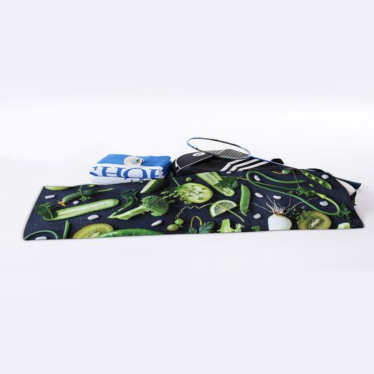 Fresh Green Fruit And Vegetables Print Sports Towel