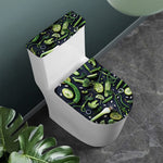 Fresh Green Fruit And Vegetables Print Toilet Lid And Tank Cover Set