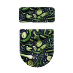 Fresh Green Fruit And Vegetables Print Toilet Lid And Tank Cover Set