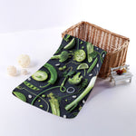Fresh Green Fruit And Vegetables Print Towel
