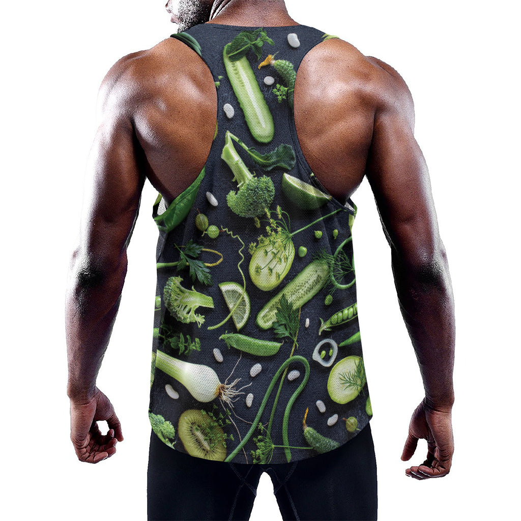 Fresh Green Fruit And Vegetables Print Training Tank Top