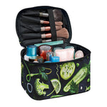 Fresh Green Fruit And Vegetables Print Travel Makeup Bag