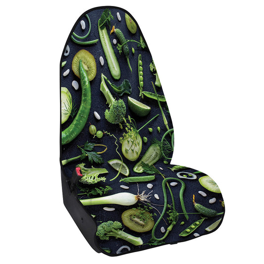 Fresh Green Fruit And Vegetables Print Waterproof Car Seat Cover