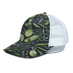 Fresh Green Fruit And Vegetables Print White Mesh Trucker Cap
