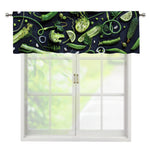 Fresh Green Fruit And Vegetables Print Window Valance