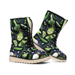 Fresh Green Fruit And Vegetables Print Winter Boots