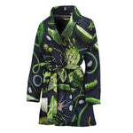 Fresh Green Fruit And Vegetables Print Women's Bathrobe