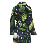 Fresh Green Fruit And Vegetables Print Women's Bathrobe