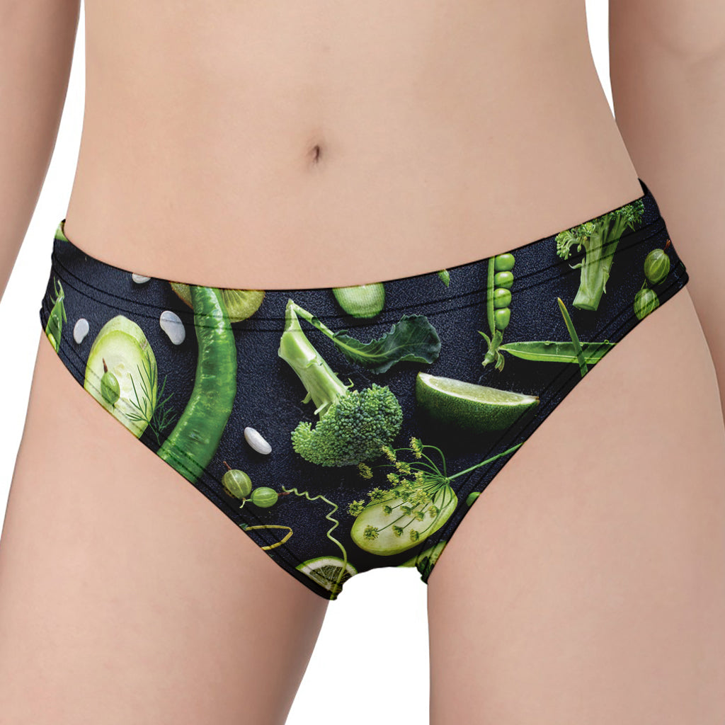 Fresh Green Fruit And Vegetables Print Women's Panties