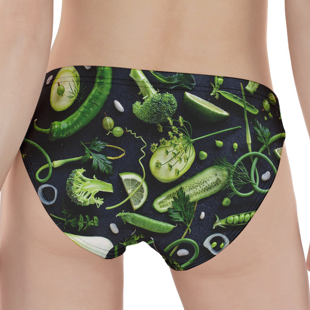 Fresh Green Fruit And Vegetables Print Women's Panties