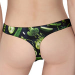 Fresh Green Fruit And Vegetables Print Women's Thong