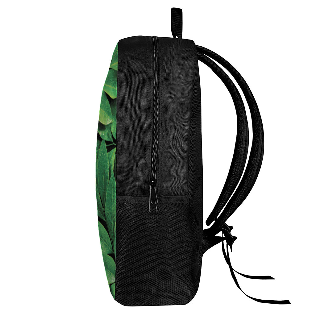 Fresh Green Leaf Print 17 Inch Backpack