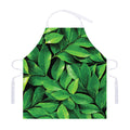 Fresh Green Leaf Print Adjustable Apron