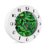 Fresh Green Leaf Print Alarm Clock