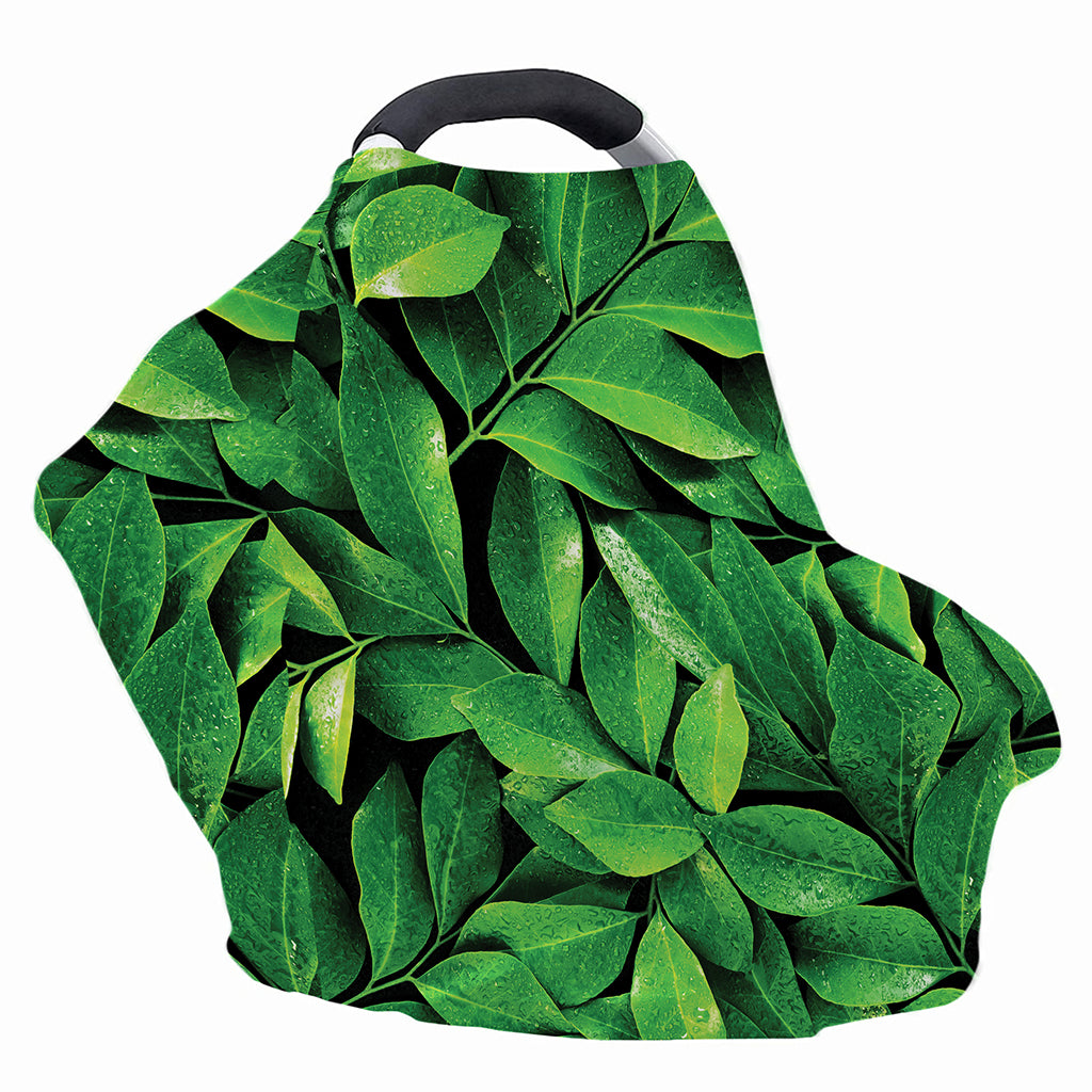 Fresh Green Leaf Print Baby Seat Cover
