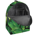 Fresh Green Leaf Print Backpack
