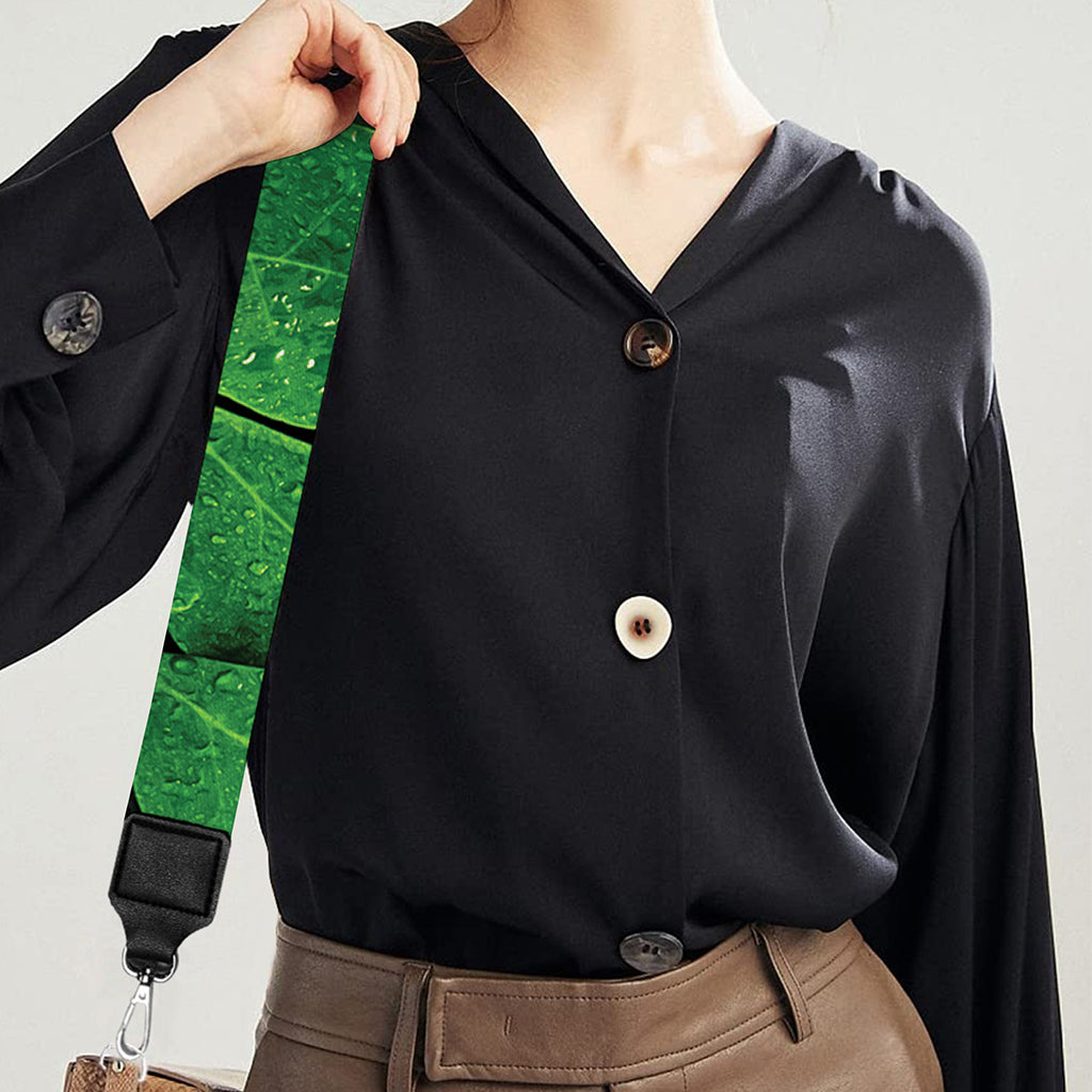 Fresh Green Leaf Print Bag Strap