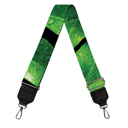 Fresh Green Leaf Print Bag Strap