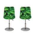 Fresh Green Leaf Print Bar Stool Covers