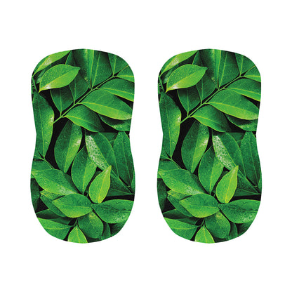 Fresh Green Leaf Print Bar Stool Covers
