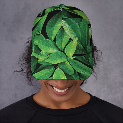 Fresh Green Leaf Print Baseball Cap