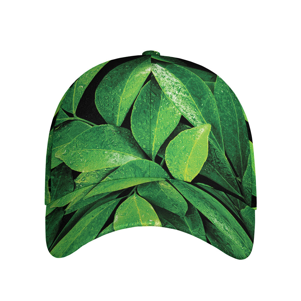 Fresh Green Leaf Print Baseball Cap