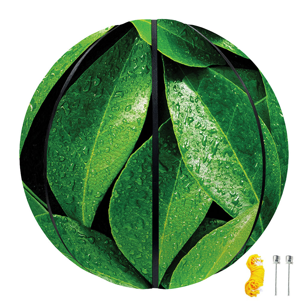 Fresh Green Leaf Print Basketball